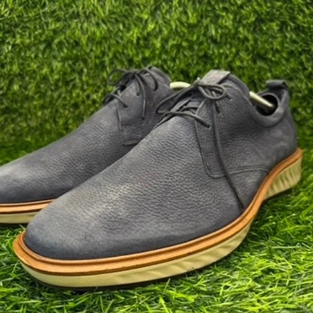 Ecco ST.1 Hybrid Men Oxford 46 / 12 Blue Leather Plain Toe Shoes PHORENE Comfort